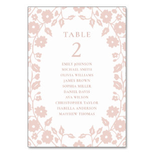 Charmante Blush Folk Bloemen Zitting Grafiek Kaart