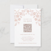 Charmante Blush Folk Flowers Floral QR Code RSVP Kaartje (Voorkant)