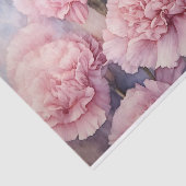 Charmante Blush Roze Anjer Waterverf Art Tissuepapier (Detail)