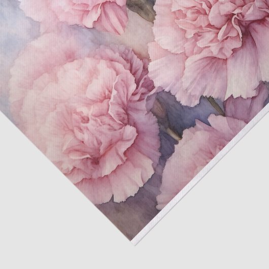 Charmante Blush Roze Anjer Waterverf Art Tissuepapier (Detail)