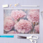 Charmante Blush Roze Anjer Waterverf Art Tissuepapier (Craft)