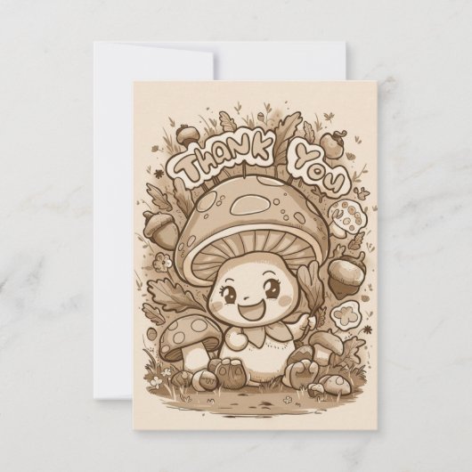 Charmante Boho Mushroom Bedankt (Voorkant)