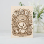 Charmante Boho Mushroom Bedankt (Staand voorkant)