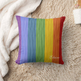 Charmante Boho Regenboog Stripes Custom Monogram Kussen