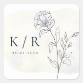 Charmante Botanics Elegante bruiloft Sticker (Voorkant)
