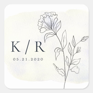 Charmante Botanics Elegante bruiloft Sticker