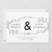 Charmante Botanics Elegante Huwelijksuitnodiging Kaart (Voorkant)