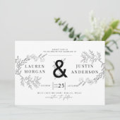 Charmante Botanics Elegante Huwelijksuitnodiging Kaart (Staand voorkant)