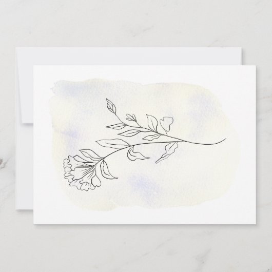 Charmante Botanics Elegante Huwelijksuitnodiging Kaart (Achterkant)