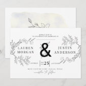 Charmante Botanics Elegante Huwelijksuitnodiging Kaart (Voorkant / Achterkant)