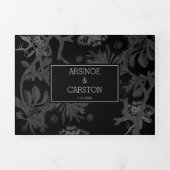 Charmante botanische bruiloft drieluik uitnodiging (Cover)