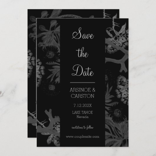 Charmante botanische bruiloft save the date (Voorkant / Achterkant)