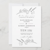 Charmante botanische elegante bruiloft uitnodiging (Voorkant)