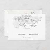 Charmante botanische elegante script RSVP-kaart RSVP Kaartje (Voorkant / Achterkant)