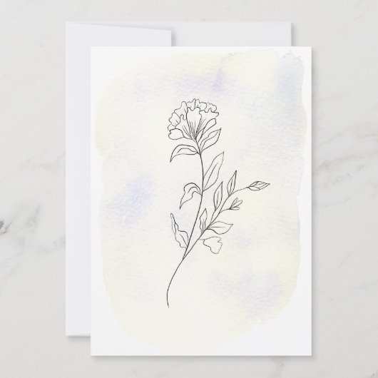 Charmante Botanische Monogram Bruiloft Uitnodiging (Achterkant)