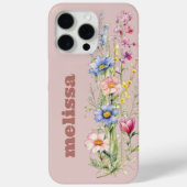 Charmante Botanische Neutrale Bruine Wildbloemen Case-Mate iPhone Case (Achterkant)