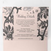 Charmante botanische trouwkaart drieluik uitnodiging (Binnenzijde eerst)