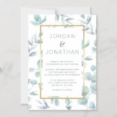 Charmante Botanische Waterverf verlaat bruiloft Magnetische Uitnodiging (Voorkant)