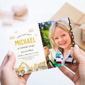 Charmante Bouw Foto Verjaardag Uitnodiging