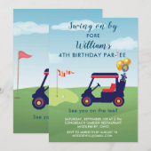 Charmante Boy Golfkar Par-t-shirt 4e Verjaardag Kaart (Voorkant / Achterkant)