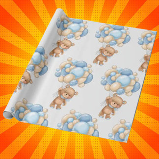 Charmante Boy Teddy Bear Ballon Cadeaupapier