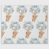 Charmante Boy Teddy Bear Ballon Cadeaupapier (Vlak)
