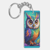 Charmante Bright Uil Whimsy Key Ring Sleutelhanger (Voorkant Links)