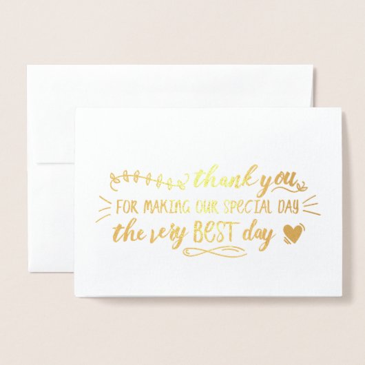 Charmante bruiloft dank u folie kaarten (Voorkant met envelop)