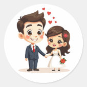 Charmante bruiloft paar Stickers (Voorkant)