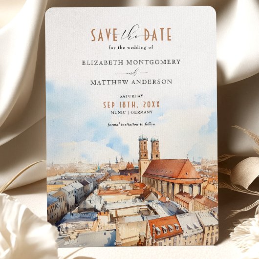 Charmante bruiloft van München Save the Date Kaart