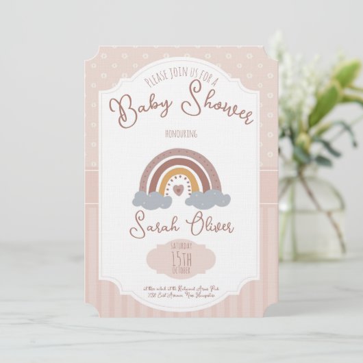Charmante Bubblegum Delight Baby Shower Uitnodigin Kaart (Staand voorkant)