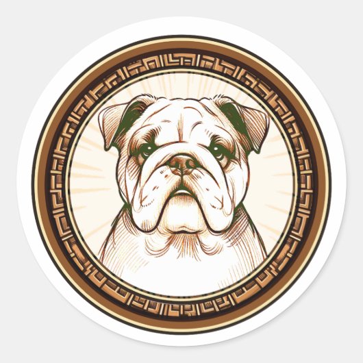 Charmante Bulldog digitale Sticker (Voorkant)