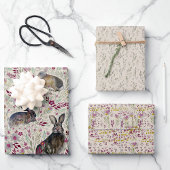 Charmante Bunnies Meadow Flowers Decoupage Inpakpapier Vel