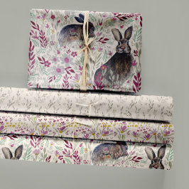 Charmante Bunnies Meadow Flowers Decoupage Inpakpapier Vel
