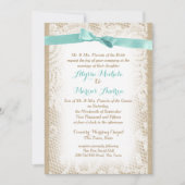 Charmante Burlap Bogen en Kant Kaart (Voorkant)