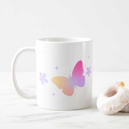 Charmante Butterfly Design Melk & Koffie Mok (Met donut)