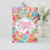 Charmante Candyland dank je kaart (Staand voorkant)