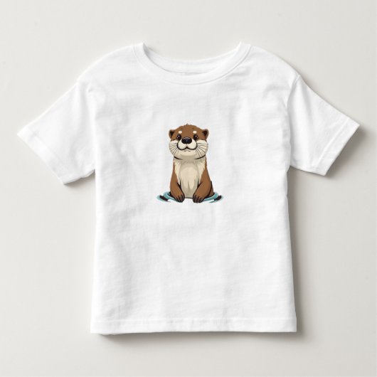 Charmante Cartoon Otter Kinder Shirts (Voorkant)