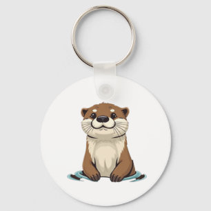 Charmante Cartoon Otter Sleutelhanger
