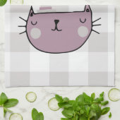 Charmante Cat Lover's Purfect Buffalo plaid Theedoek (Gevouwen)