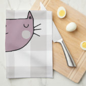 Charmante Cat Lover's Purfect Buffalo plaid Theedoek (Quarter Fold)