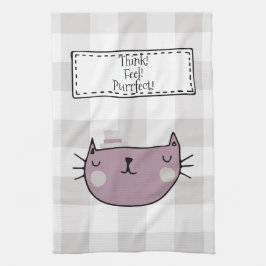 Charmante Cat Lover's Purfect Buffalo plaid Theedoek