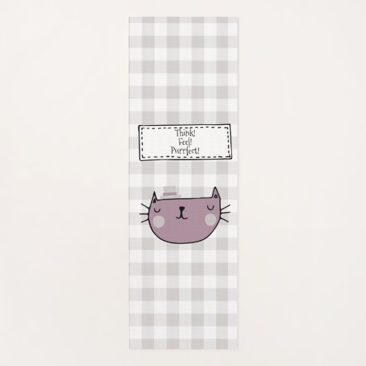 Charmante Cat Lover's Purfect Buffalo plaid Yogamat (Voorkant)