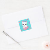 Charmante Cat Sticker: Perfect voor kattenliefhebb Vierkante Sticker (Envelop)