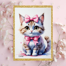 Charmante Cat verjaardagsuitnodigingen