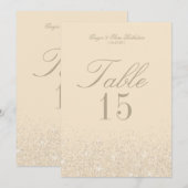 Charmante champagne glitters Table Number kaarten (Voorkant / Achterkant)