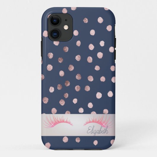 Charmante Chic Blauw,Confetti,Glitter Valse Wimper Case-Mate iPhone Case (Achterkant)
