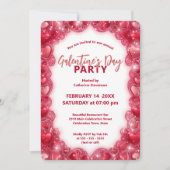 Charmante Chic Hearts Galentine's Day Gathering Kaart (Voorkant)