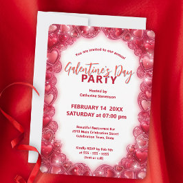 Charmante Chic Hearts Galentine's Day Gathering Kaart