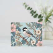 Charmante Chickadee Bird Briefkaart (Staand voorkant)